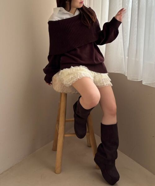 MAJESTIC LEGON / マジェスティックレゴン ニット・セーター | シャツドッキングミディ丈ニット | 詳細17