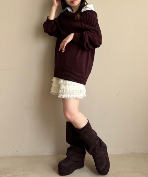 MAJESTIC LEGON / マジェスティックレゴン ニット・セーター | シャツドッキングミディ丈ニット | 詳細19