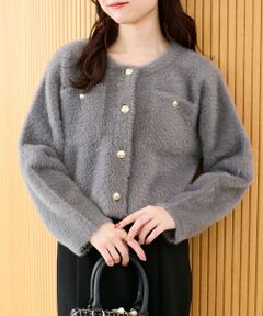 MAJESTIC LEGON / マジェスティックレゴン カーディガン・ボレロ | ポケット付きフェザークルーカーデ