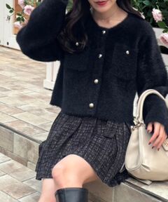 MAJESTIC LEGON / マジェスティックレゴン カーディガン・ボレロ | ポケット付きフェザークルーカーデ