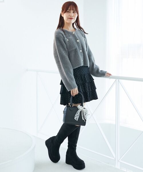 MAJESTIC LEGON / マジェスティックレゴン カーディガン・ボレロ | ∞ポケット付きフェザークルーカーデ | 詳細20