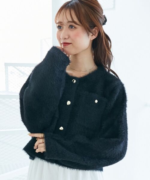 MAJESTIC LEGON / マジェスティックレゴン カーディガン・ボレロ | ∞ポケット付きフェザークルーカーデ | 詳細29