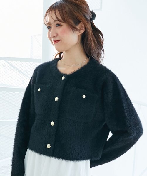 MAJESTIC LEGON / マジェスティックレゴン カーディガン・ボレロ | ∞ポケット付きフェザークルーカーデ | 詳細30