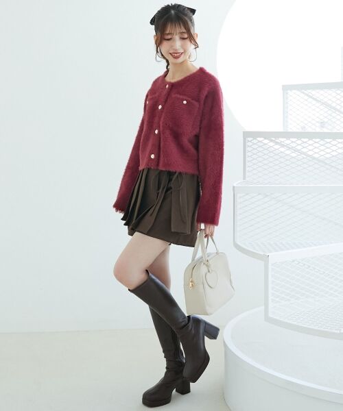 MAJESTIC LEGON / マジェスティックレゴン カーディガン・ボレロ | ポケット付きフェザークルーカーデ | 詳細11