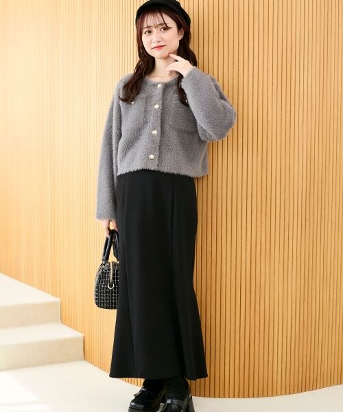 MAJESTIC LEGON / マジェスティックレゴン カーディガン・ボレロ | ポケット付きフェザークルーカーデ | 詳細17