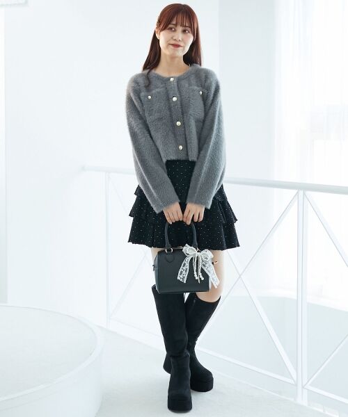MAJESTIC LEGON / マジェスティックレゴン カーディガン・ボレロ | ポケット付きフェザークルーカーデ | 詳細19