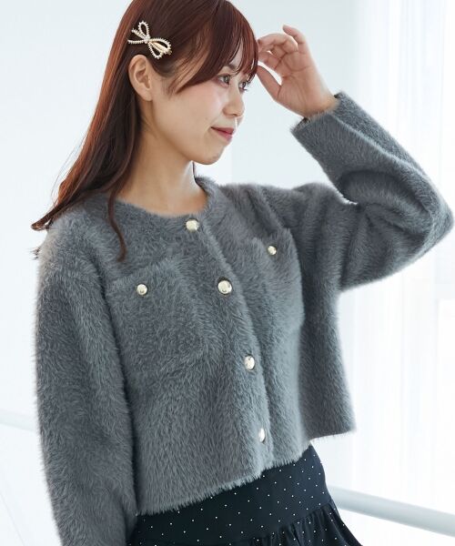 MAJESTIC LEGON / マジェスティックレゴン カーディガン・ボレロ | ポケット付きフェザークルーカーデ | 詳細23