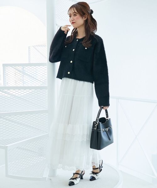 MAJESTIC LEGON / マジェスティックレゴン カーディガン・ボレロ | ポケット付きフェザークルーカーデ | 詳細27