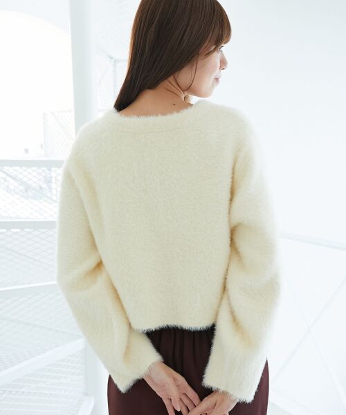 MAJESTIC LEGON / マジェスティックレゴン カーディガン・ボレロ | ポケット付きフェザークルーカーデ | 詳細8