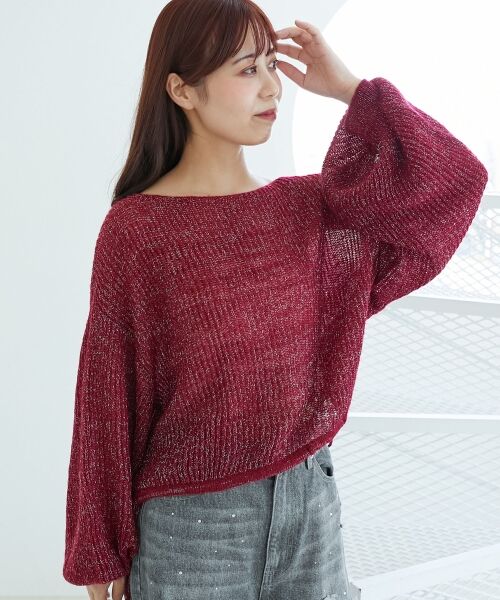 MAJESTIC LEGON / マジェスティックレゴン ニット・セーター | キラキラドロストメッシュニット | 詳細17