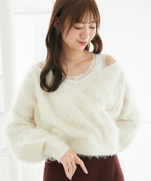 MAJESTIC LEGON / マジェスティックレゴン ニット・セーター | ふわふわカシュクールニット | 詳細4