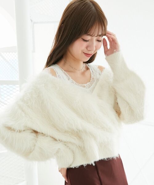 MAJESTIC LEGON / マジェスティックレゴン ニット・セーター | ふわふわカシュクールニット | 詳細5