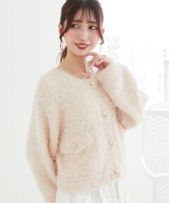 MAJESTIC LEGON / マジェスティックレゴン カーディガン・ボレロ | ツイードライククルーカーディガン