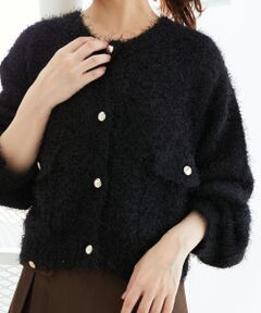 MAJESTIC LEGON / マジェスティックレゴン カーディガン・ボレロ | ツイードライククルーカーディガン