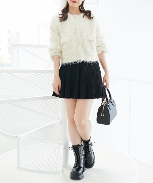 MAJESTIC LEGON / マジェスティックレゴン カーディガン・ボレロ | ツイードライククルーカーディガン | 詳細1