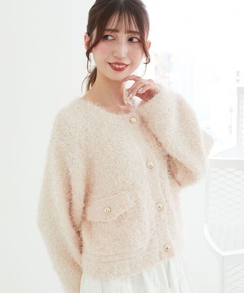 MAJESTIC LEGON / マジェスティックレゴン カーディガン・ボレロ | ツイードライククルーカーディガン | 詳細12