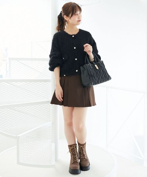 MAJESTIC LEGON / マジェスティックレゴン カーディガン・ボレロ | ツイードライククルーカーディガン | 詳細14