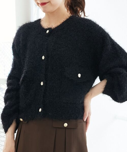 MAJESTIC LEGON / マジェスティックレゴン カーディガン・ボレロ | ツイードライククルーカーディガン | 詳細17