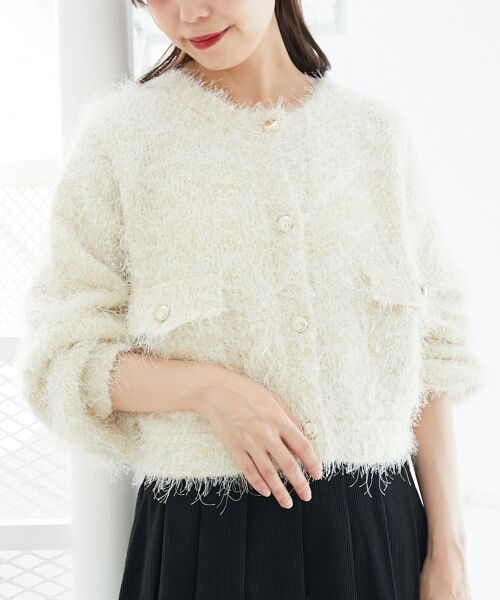 MAJESTIC LEGON / マジェスティックレゴン カーディガン・ボレロ | ツイードライククルーカーディガン | 詳細4