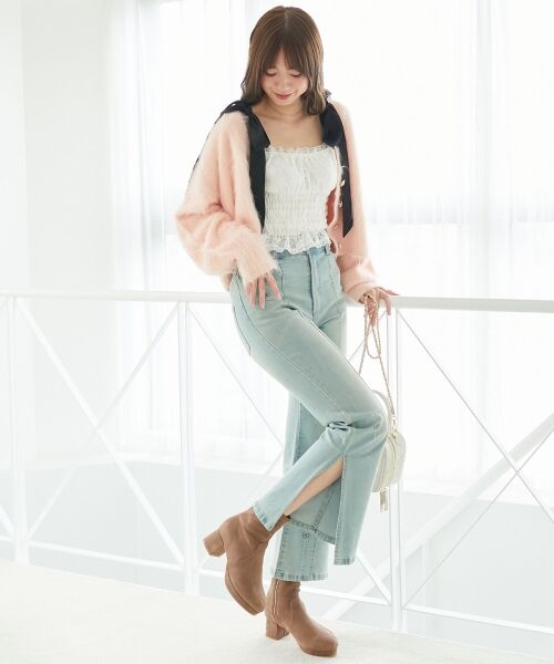 MAJESTIC LEGON / マジェスティックレゴン カーディガン・ボレロ | ふわふわVネックショートカーデ | 詳細20