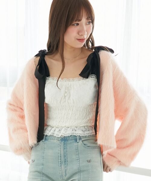 MAJESTIC LEGON / マジェスティックレゴン カーディガン・ボレロ | ふわふわVネックショートカーデ | 詳細22