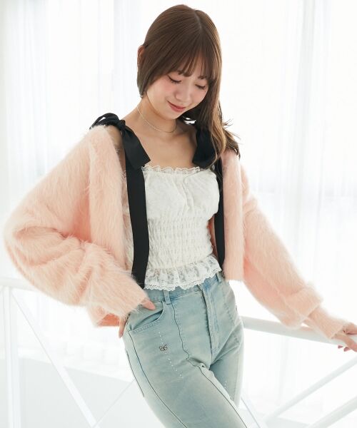 MAJESTIC LEGON / マジェスティックレゴン カーディガン・ボレロ | ふわふわVネックショートカーデ | 詳細23