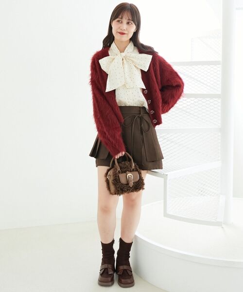 MAJESTIC LEGON / マジェスティックレゴン カーディガン・ボレロ | ふわふわVネックショートカーデ | 詳細26