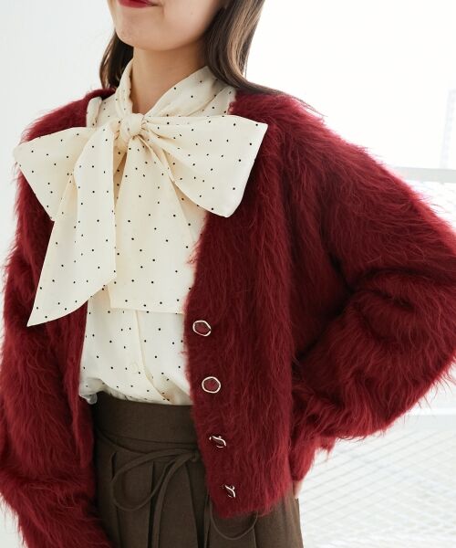 MAJESTIC LEGON / マジェスティックレゴン カーディガン・ボレロ | ふわふわVネックショートカーデ | 詳細30