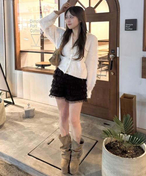 MAJESTIC LEGON / マジェスティックレゴン カーディガン・ボレロ | ふわふわVネックショートカーデ | 詳細4