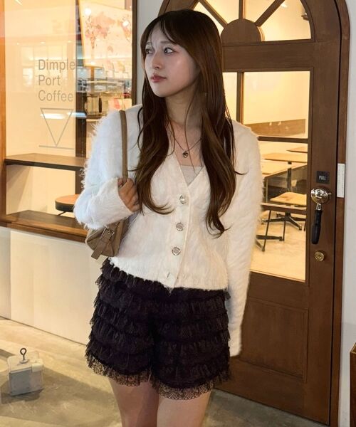 MAJESTIC LEGON / マジェスティックレゴン カーディガン・ボレロ | ふわふわVネックショートカーデ | 詳細5