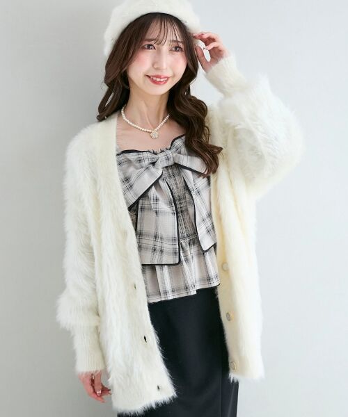 MAJESTIC LEGON / マジェスティックレゴン カーディガン・ボレロ | キラメキシャギーミディカーディガン | 詳細5