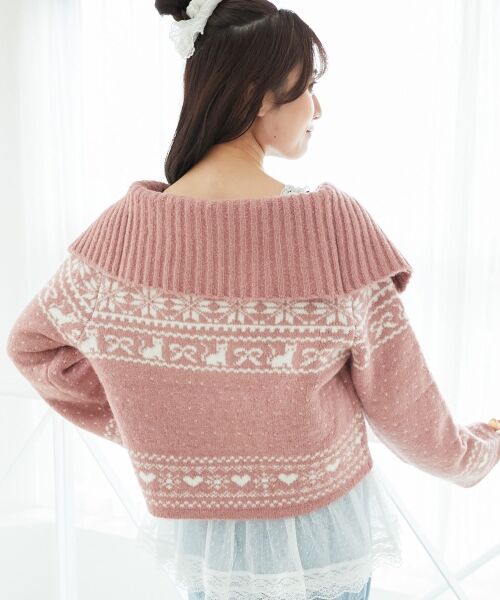 MAJESTIC LEGON / マジェスティックレゴン カーディガン・ボレロ | 襟付きネコチャンジャカードカーデ | 詳細12