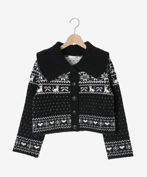 MAJESTIC LEGON / マジェスティックレゴン カーディガン・ボレロ | 襟付きネコチャンジャカードカーデ | 詳細21