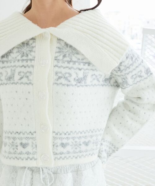 MAJESTIC LEGON / マジェスティックレゴン カーディガン・ボレロ | 襟付きネコチャンジャカードカーデ | 詳細6
