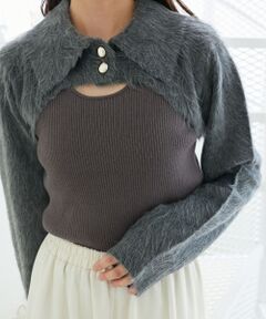 MAJESTIC LEGON / マジェスティックレゴン ニット・セーター | 襟付きデコルテオープンニット