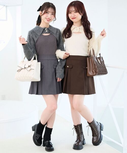 MAJESTIC LEGON / マジェスティックレゴン ニット・セーター | 襟付きデコルテオープンニット | 詳細12