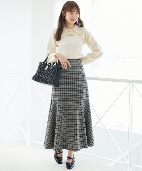 MAJESTIC LEGON / マジェスティックレゴン ニット・セーター | 襟付きデコルテオープンニット | 詳細16