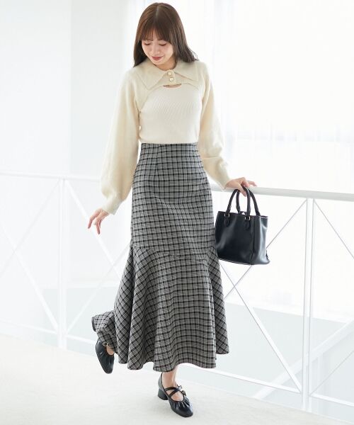 MAJESTIC LEGON / マジェスティックレゴン ニット・セーター | 襟付きデコルテオープンニット | 詳細17