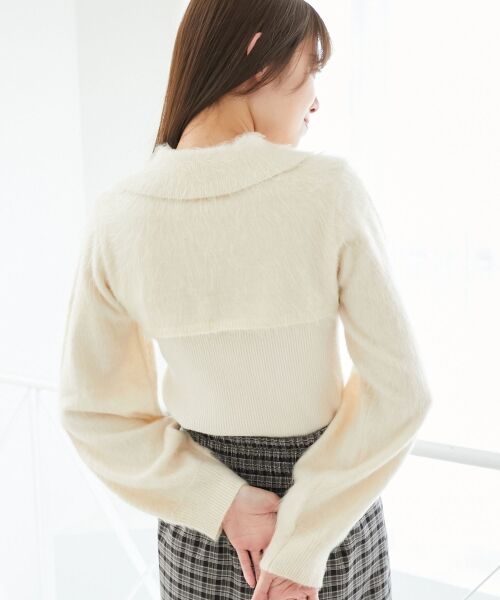 MAJESTIC LEGON / マジェスティックレゴン ニット・セーター | 襟付きデコルテオープンニット | 詳細21