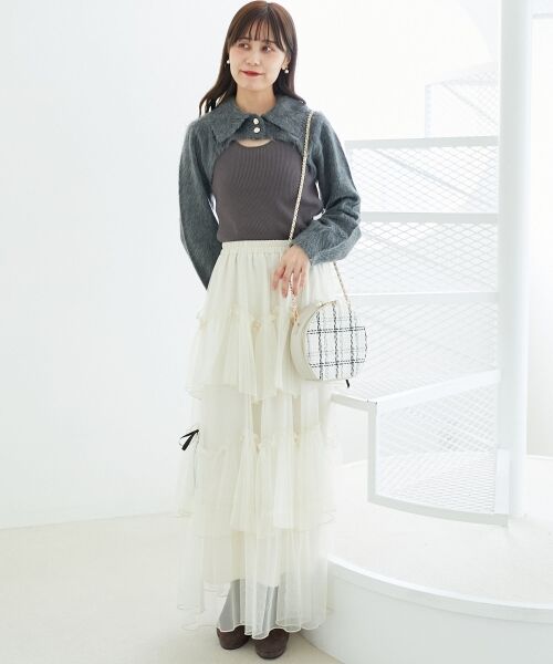 MAJESTIC LEGON / マジェスティックレゴン ニット・セーター | 襟付きデコルテオープンニット | 詳細28