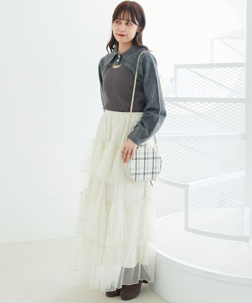 MAJESTIC LEGON / マジェスティックレゴン ニット・セーター | 襟付きデコルテオープンニット | 詳細29