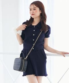 MAJESTIC LEGON / マジェスティックレゴン カーディガン・ボレロ | ミニケーブルフリルニットカーデ