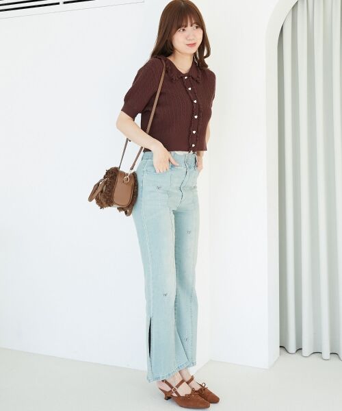 MAJESTIC LEGON / マジェスティックレゴン カーディガン・ボレロ | ミニケーブルフリルニットカーデ | 詳細13