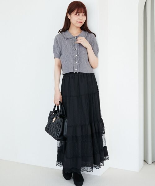 MAJESTIC LEGON / マジェスティックレゴン カーディガン・ボレロ | ミニケーブルフリルニットカーデ | 詳細28