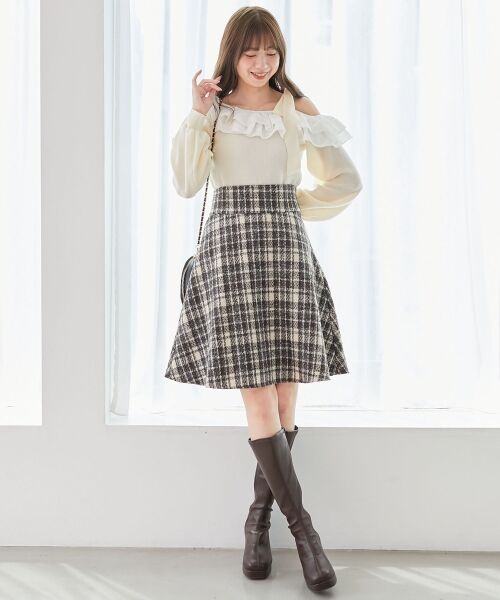 MAJESTIC LEGON / マジェスティックレゴン ニット・セーター | フリルワンショル肩リボンニット | 詳細1