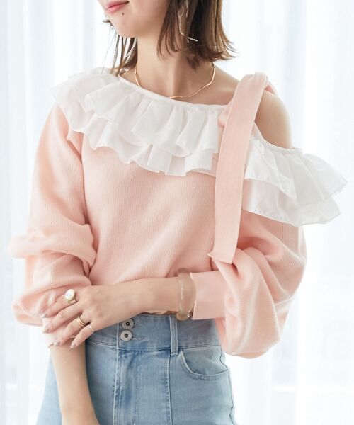 MAJESTIC LEGON / マジェスティックレゴン ニット・セーター | フリルワンショル肩リボンニット | 詳細11