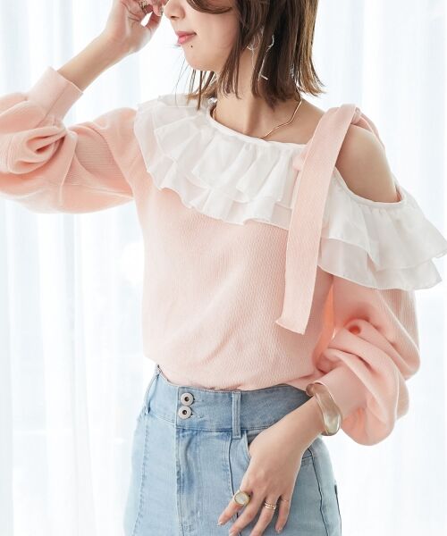 MAJESTIC LEGON / マジェスティックレゴン ニット・セーター | フリルワンショル肩リボンニット | 詳細12