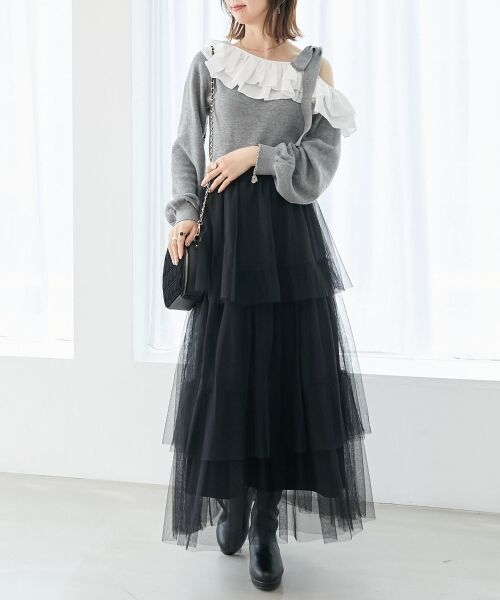 MAJESTIC LEGON / マジェスティックレゴン ニット・セーター | フリルワンショル肩リボンニット | 詳細15