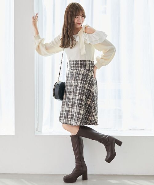 MAJESTIC LEGON / マジェスティックレゴン ニット・セーター | フリルワンショル肩リボンニット | 詳細2