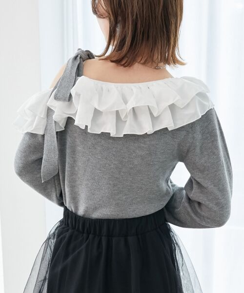MAJESTIC LEGON / マジェスティックレゴン ニット・セーター | フリルワンショル肩リボンニット | 詳細20
